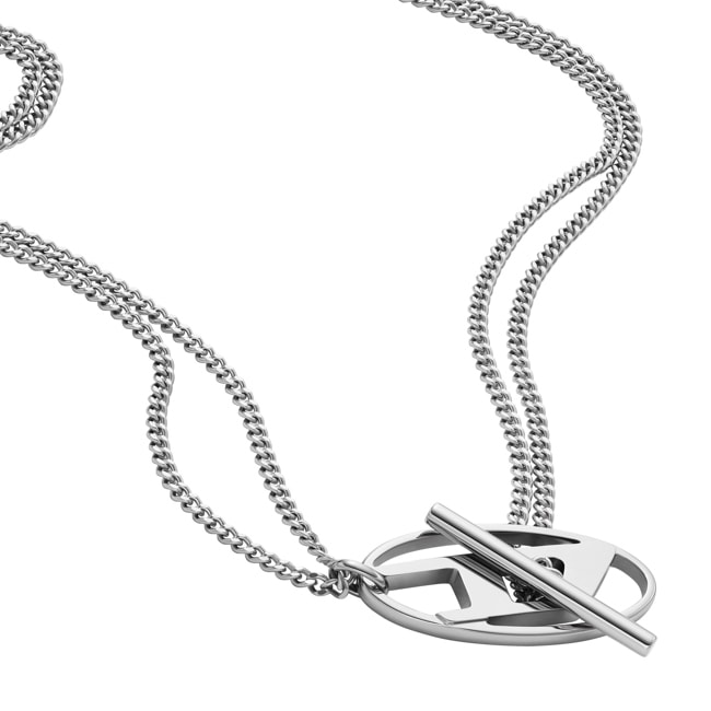 Diesel Chooker Necklace Steel Oval D-Logo - DX1534040