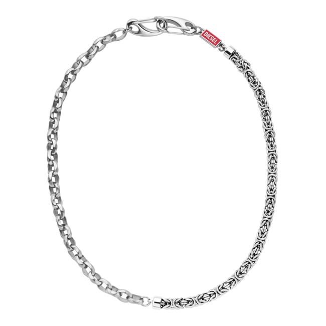 Diesel Collier Font  Argenté - DX1694040