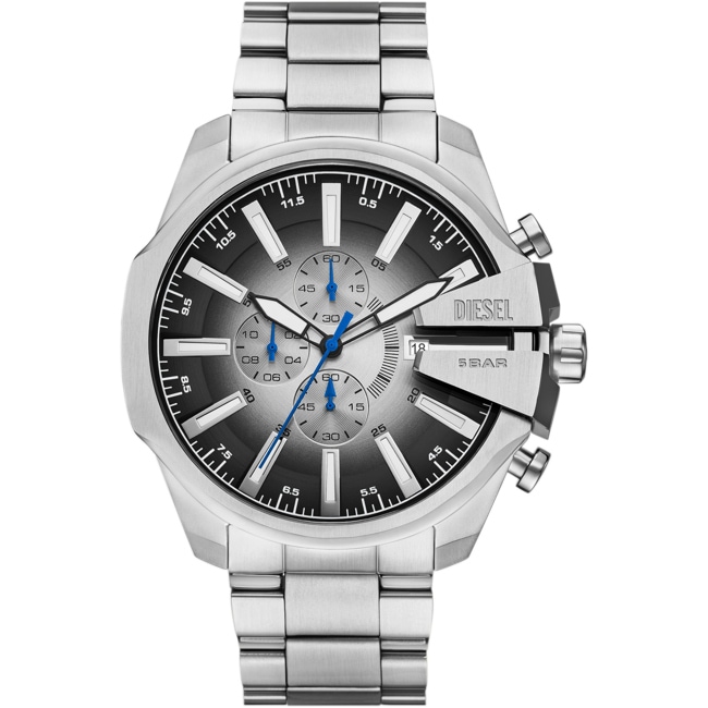 Diesel Mega Chief Slim Chronograph 48mm Silbrig - DZ4686