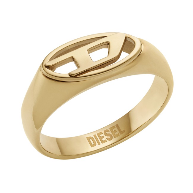 Diesel Ring Oval D Logo Gold - DX1588710