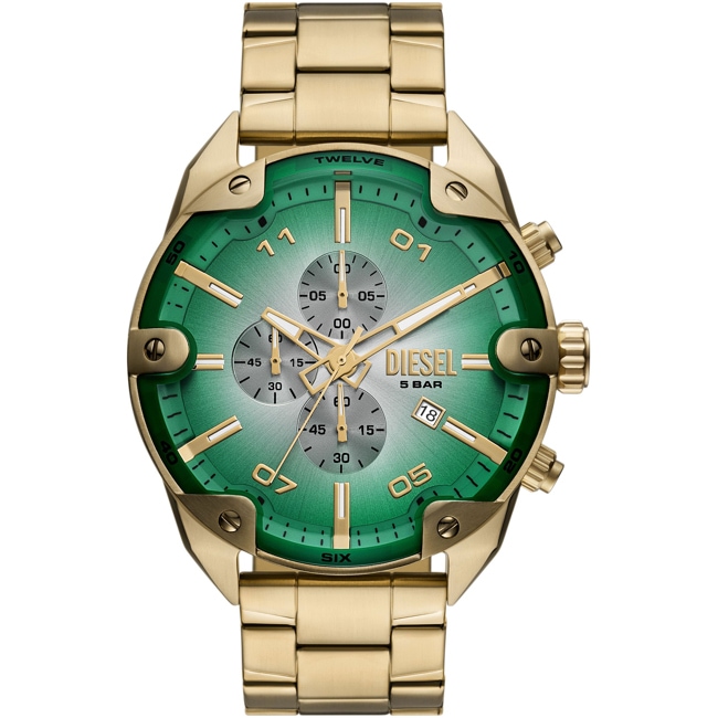 Diesel Spiked Chronographe Doré / Vert - DZ4685