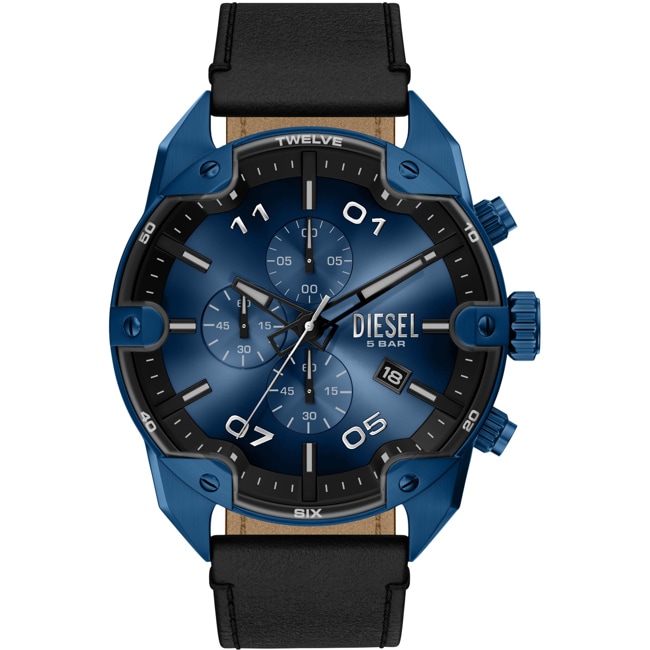 Diesel Spiked Chronographe Noir / Bleu - DZ4703