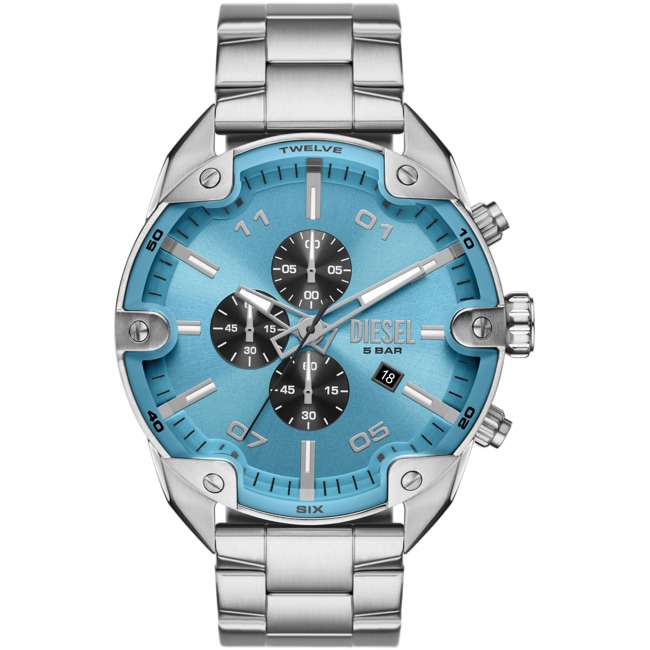 Diesel Spiked Chronograph Silver / Blue - DZ4655