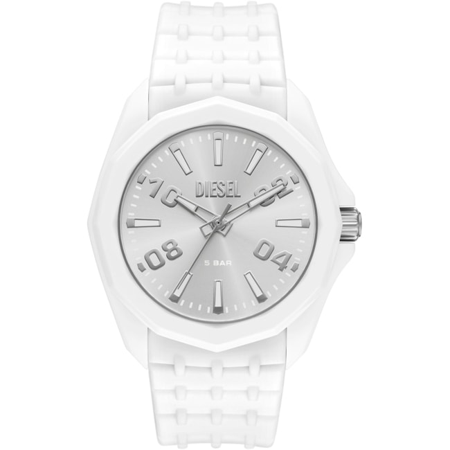Diesel Stinger 3H Blanc / Argenté 45mm - DZ2244