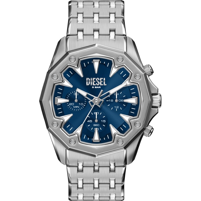 Diesel Stinger Chronograph Silbrig / Blau - DZ4706