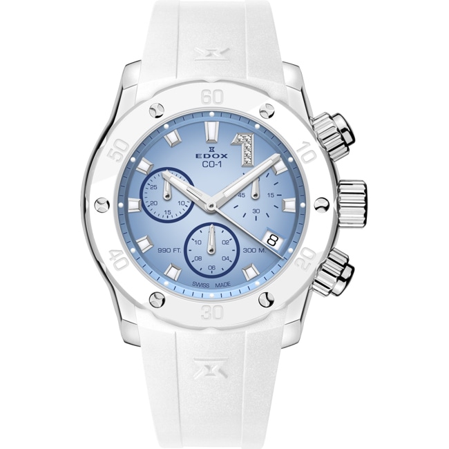 Edox CO-1 ChronoLady Blue / White - 10255 3BCAB BUCIDN