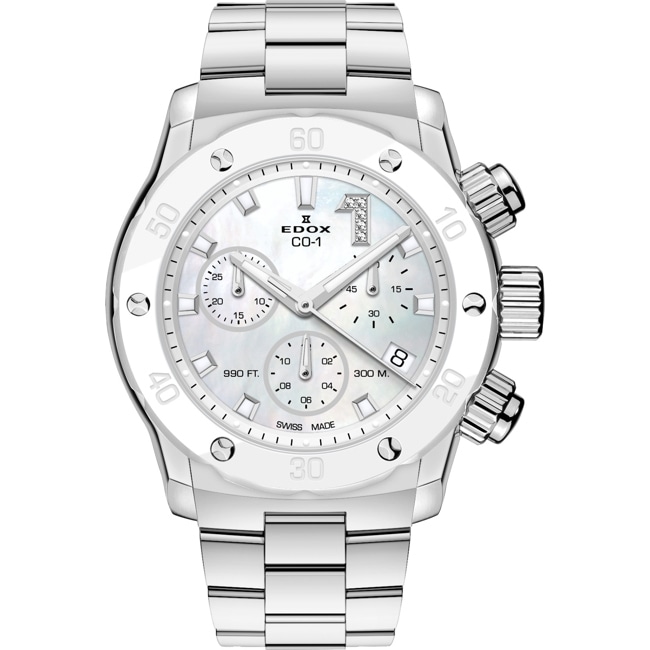 Edox CO-1 ChronoLady Perlmutt weiss - 10255 3BM NADN