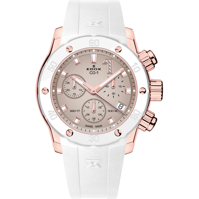 Edox CO-1 ChronoLady Rose / White - 10255 37RBCAB BEIDR