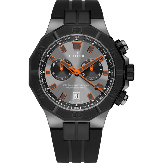 Edox Delfin Chronograph Black / Grey - 10113 37GNCA GNO
