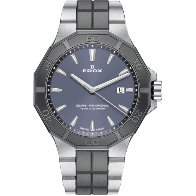 Edox Delfin Date Grey blue - 53021 3GM GIN