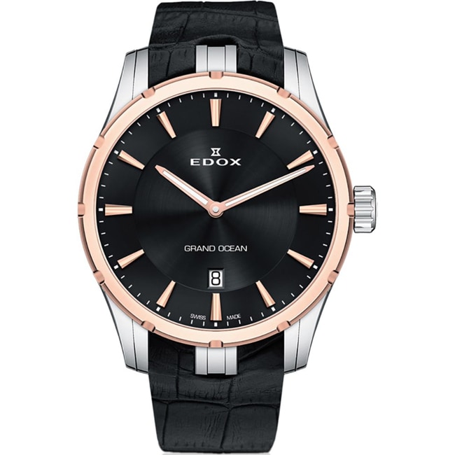 Edox Grand Ocean Ultra Slim Line Date - 56002 357RC NIR