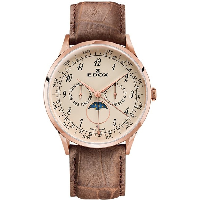 Edox Les Vauberts Moonphase - 40101 37RC BEBR