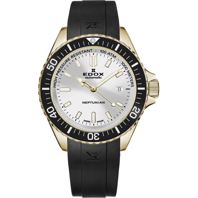 Edox Neptunian Date Automatic Goldig / Silbrig - 80120 37JCA AID