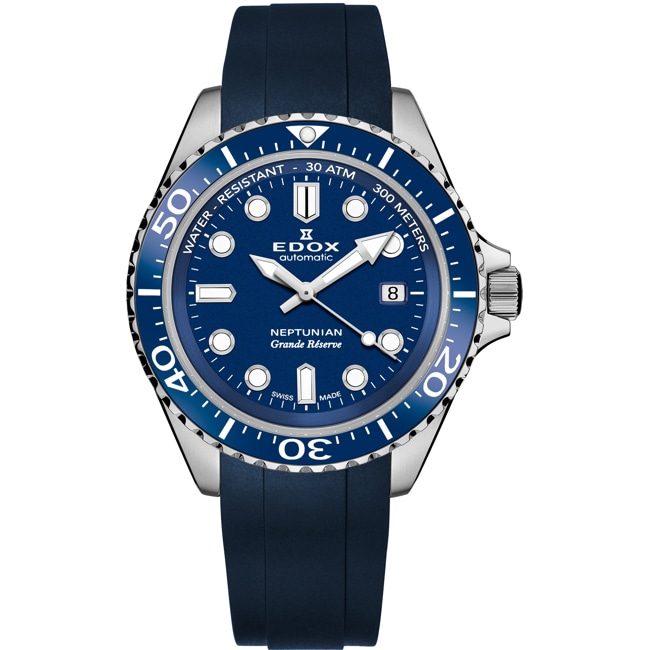 Edox Neptunian Grande Réserve Date Automatic Blue - 80801 3BUCAB BUIN