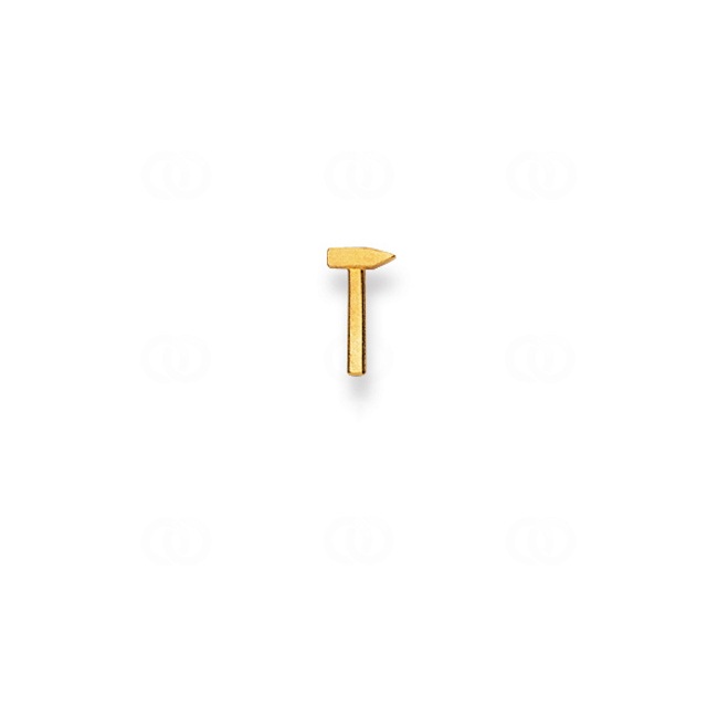 Clou d'oreille simple or jaune 750/18 ct, Marteau Clou d'oreille simple or jaune 750/18 ct, Marteau - 1163.03697/0001