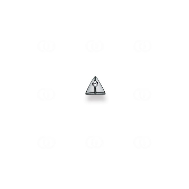Single Stud Earring 750/18 K White Gold with Cubic Zirconia - 1262.03029/0001