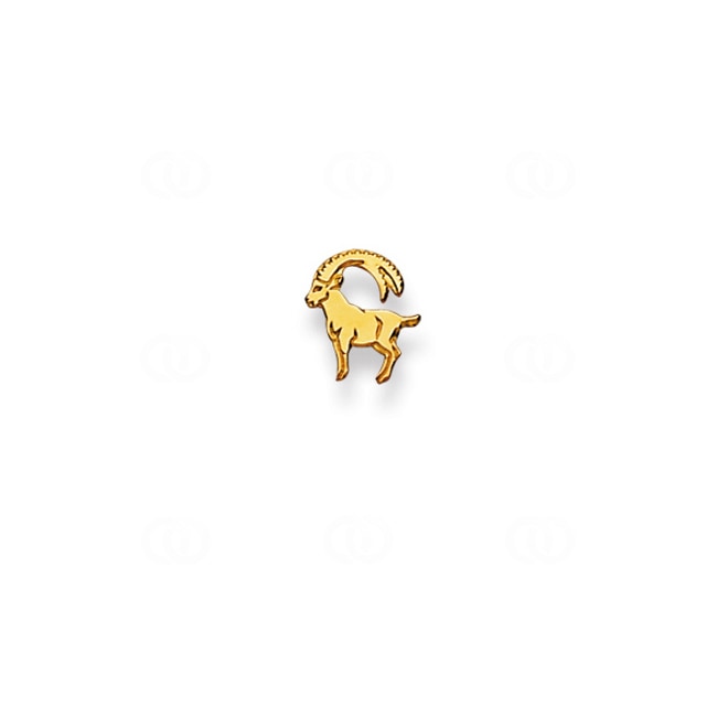 Single Stud Earring 750/18 K Yellow Gold Astrological Sign of Capricorn - 1163.02791/0012
