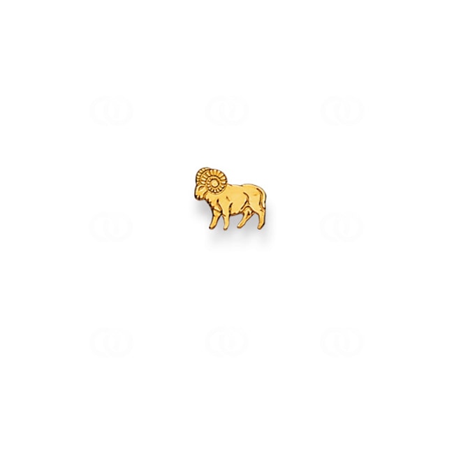 Single Stud Earring 750/18 K Yellow Gold, Astrological sign of Aries - 1163.02791/0043
