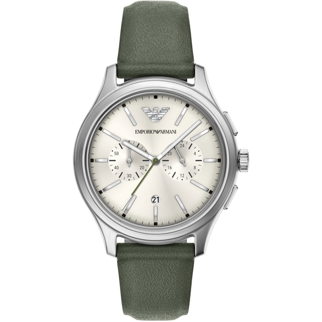 Emporio Armani Dario Chronographe Argenté & Beige / Vert - AR11801