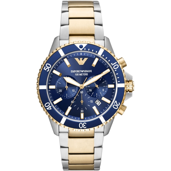 Emporio Armani Diver Chrono Bicolor / Blau - AR11362