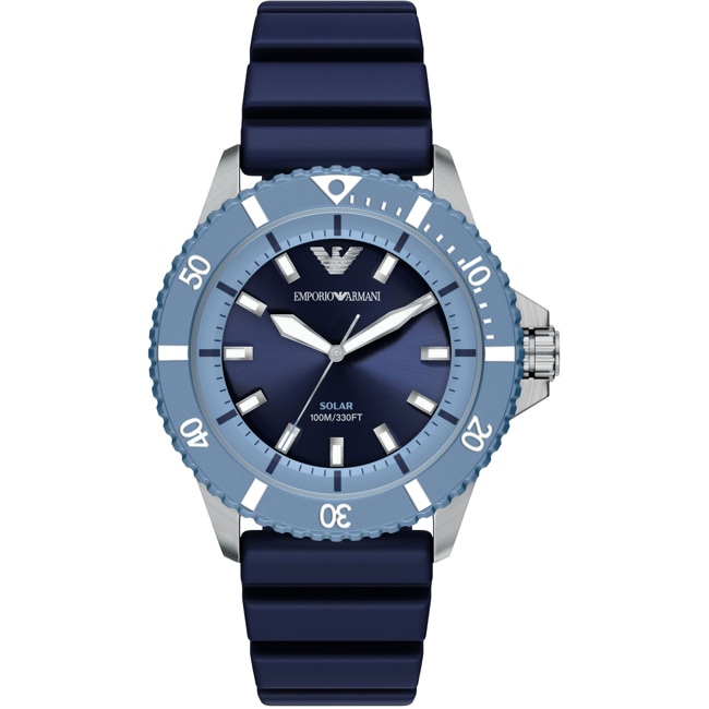 Emporio Armani Diver World Explorer Solaire Noir / Bleu - AR11785