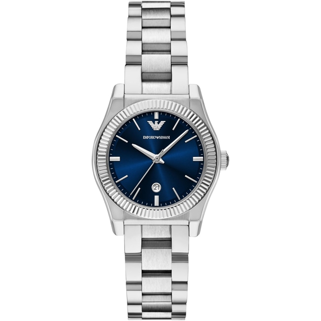 Emporio Armani Federica Date Argenté / Bleu - AR11717