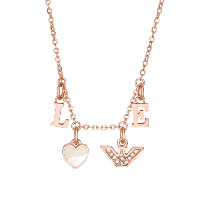 Emporio Armani Necklace Sentimental Logo My EA Love Rose - EGS2955221