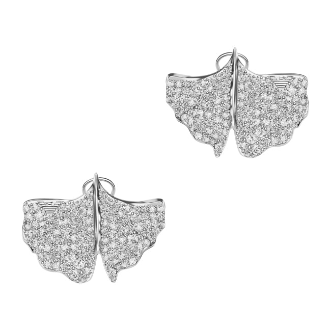 Emporio Armani Iconic Trend Stud Earrings Gingko Silvery - EGS3410040