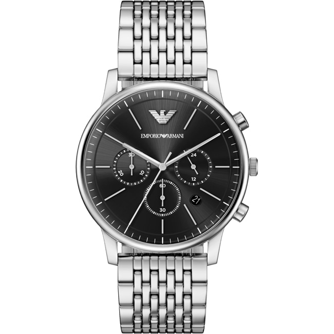 Emporio Armani Minimalist Chronographe Argenté / Noir 42mm - AR11772