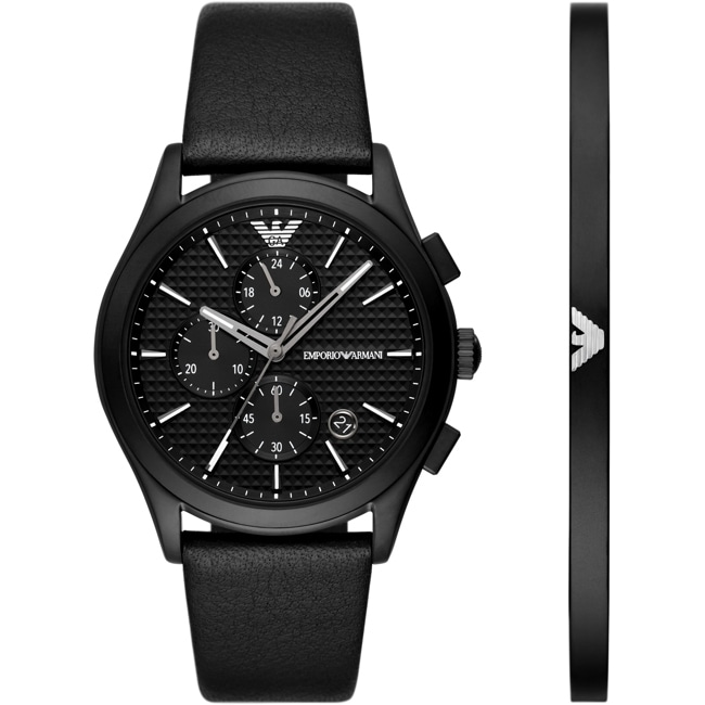 Emporio Armani Paolo Chronograph Set Schwarz - AR80070SET