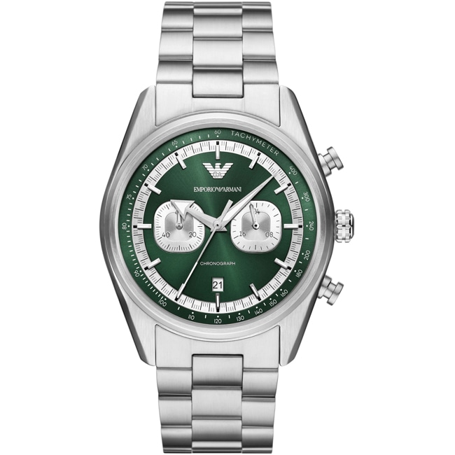 Emporio Armani Racer Chronographe Argenté / Vert - AR11637
