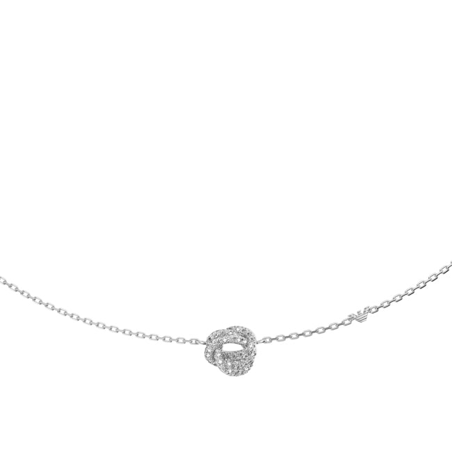 Emporio Armani Sentimental Necklace Pendant Signature Knot Silvery - EGS3421040