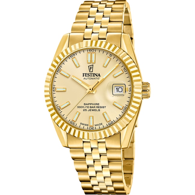 Festina Automatik Date Goldig  - F20092/2