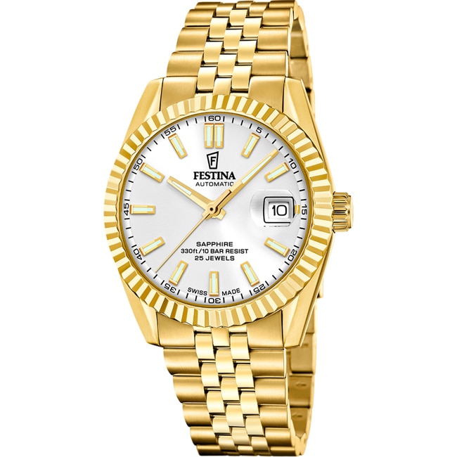 Festina Swiss Classic Steel Automatique Date Doré / Argenté - F20092/1