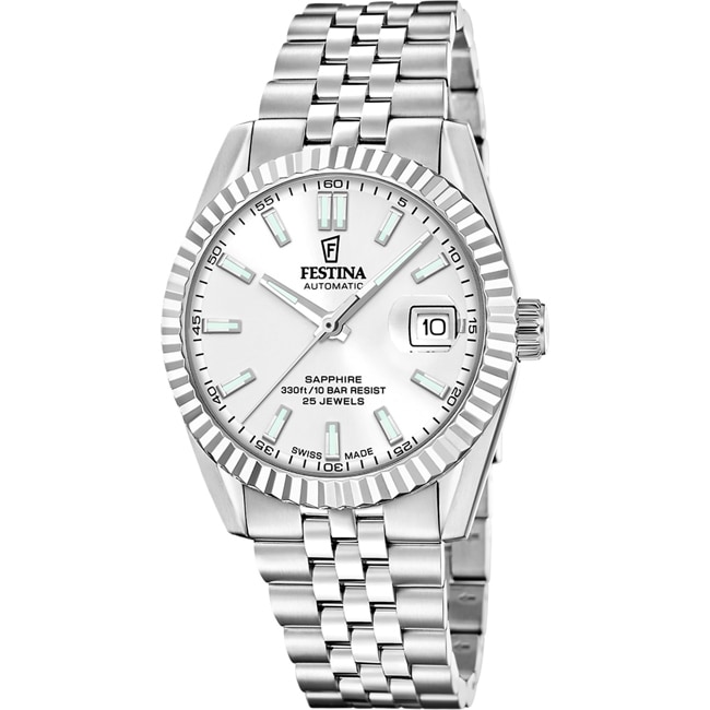 Festina Swiss Classic Steel Automatique Date Argenté  - F20090/1