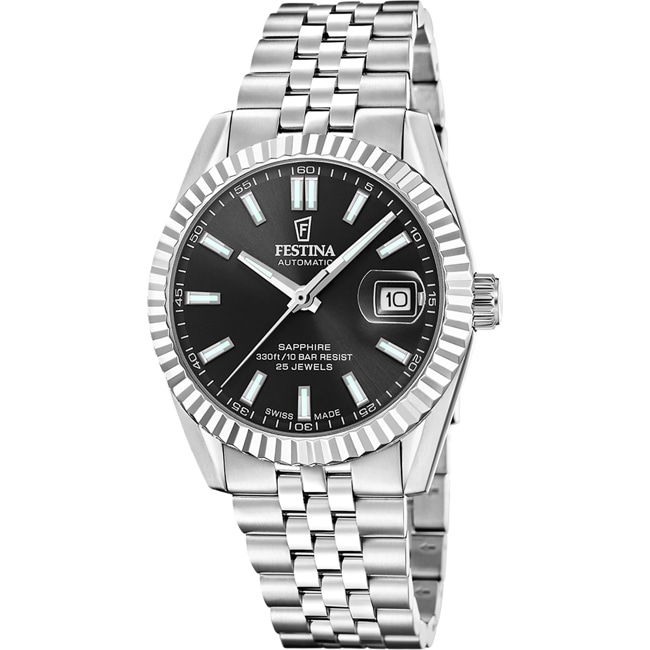 Festina Automatik Date Silbrig / Schwarz - F20090/4