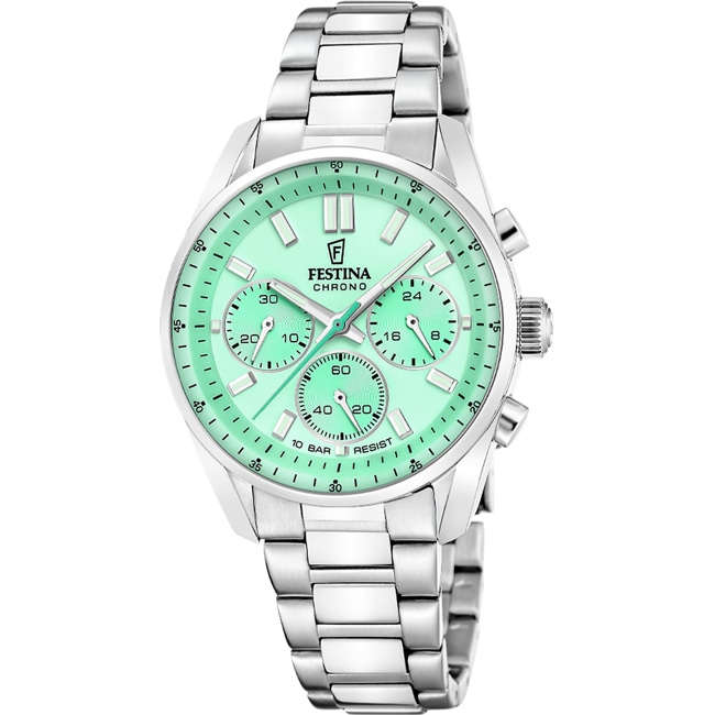 Festina Boyfriend Chronograph Argenté / Vert 38mm - F20753/1