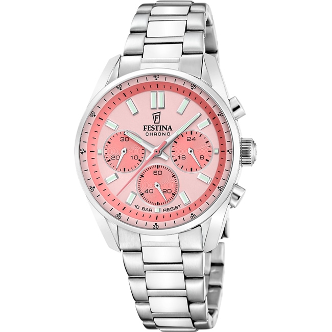 Festina Boyfriend Chronograph Argenté / Rouge 38mm - F20753/4
