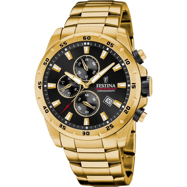 Festina Chrono Sport Goldig / Schwarz - F20541/4