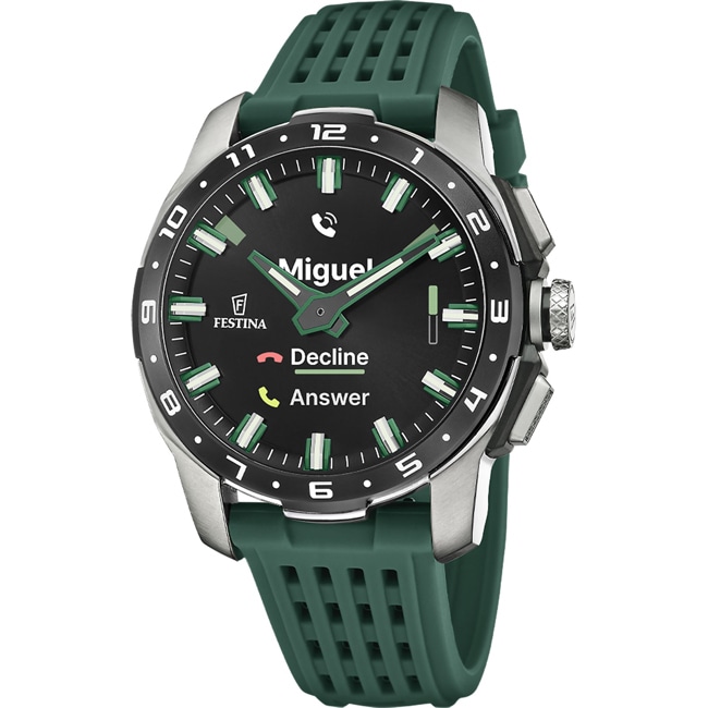 Festina Connected Full D Titane Noir / Vert foncé Ø 44 mm - F23305/1