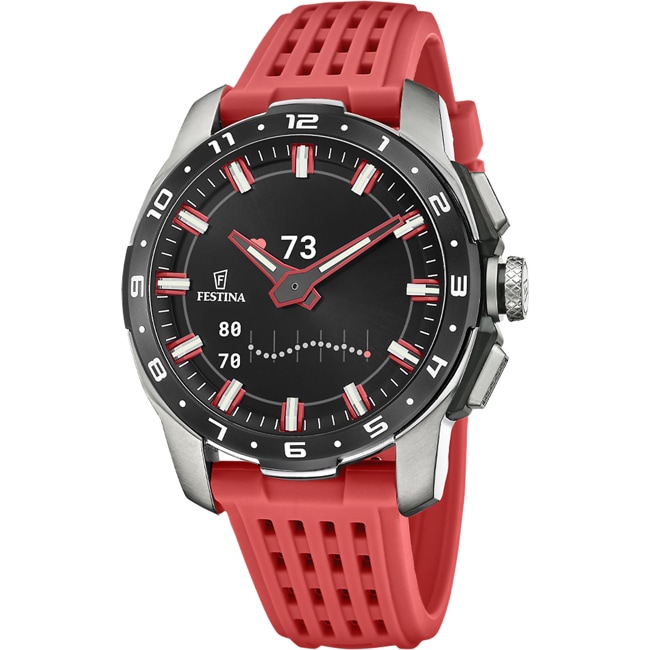Festina Connected Full D Titane Noir / Rouge Ø 44 mm - F23305/4