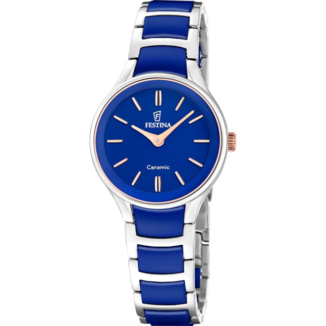 Festina Céramique-Acier inoxydable Argenté / Bleu 30.5mm - F20752/5