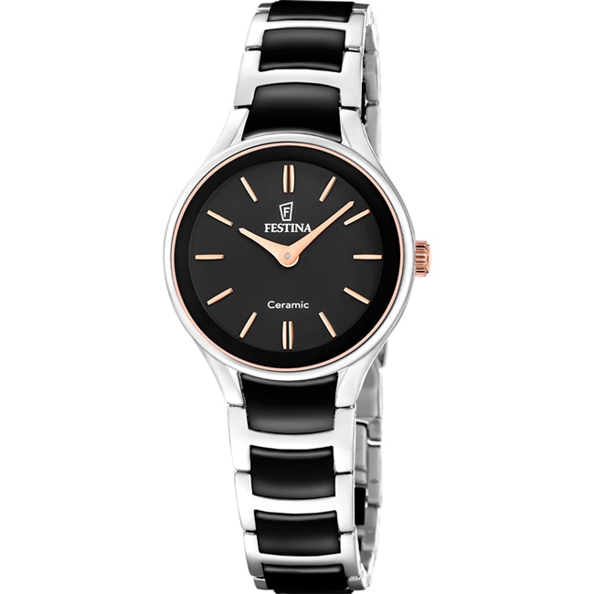 Festina Ceramic-Stainless Steel Silvery / Black 30.5mm - F20752/7