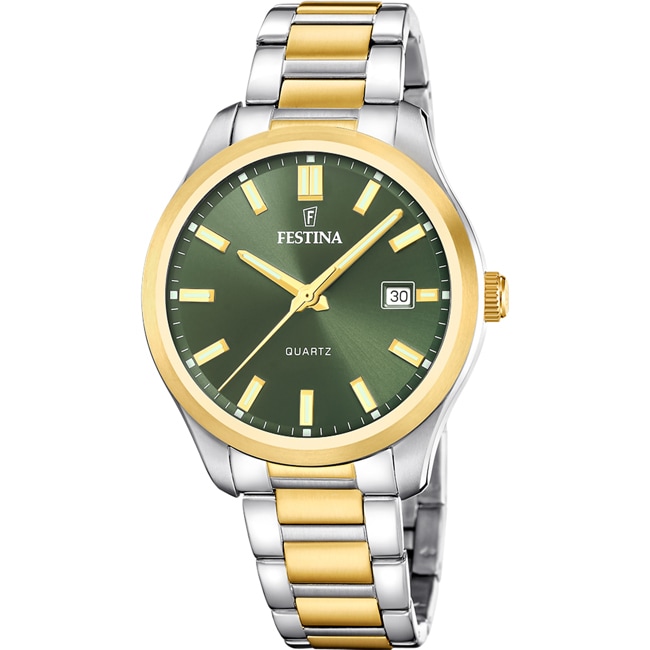 Festina Classic Date Two-tone / Green 42mm Festina Classic Date Two-tone / Green 42mm - F20738/2
