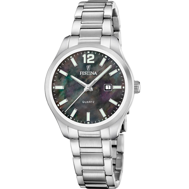 Festina Klassik Date Perlmutt Schwarz 34mm - F20737/7