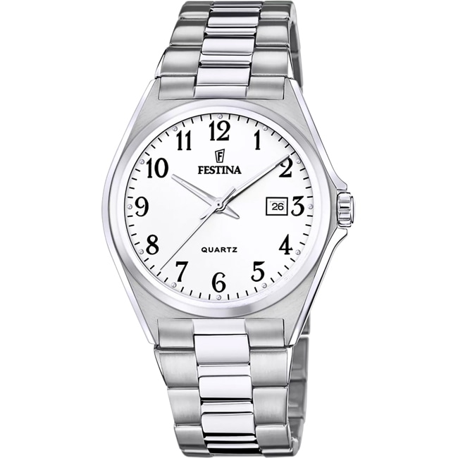 Festina Klassik Date Silbrig / Weiss 40mm - F20552/1