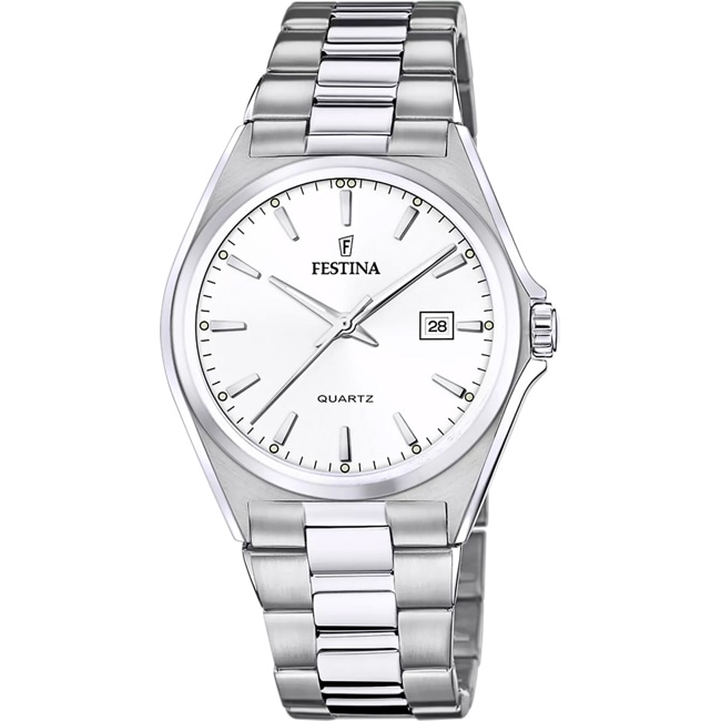 Festina Klassik Date Silbrig / Weiss 40mm - F20552/2