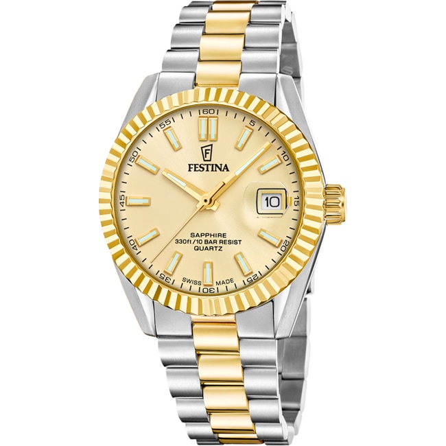 Festina Swiss Classic Steel Date Bicolor / Gold 40mm - F20085/A