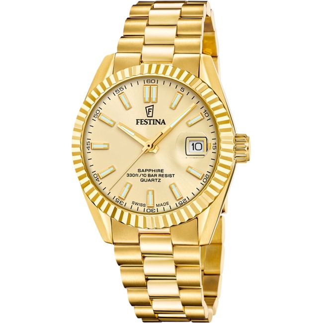 Festina Swiss Classic Steel Date Gold 40mm - F20086/A