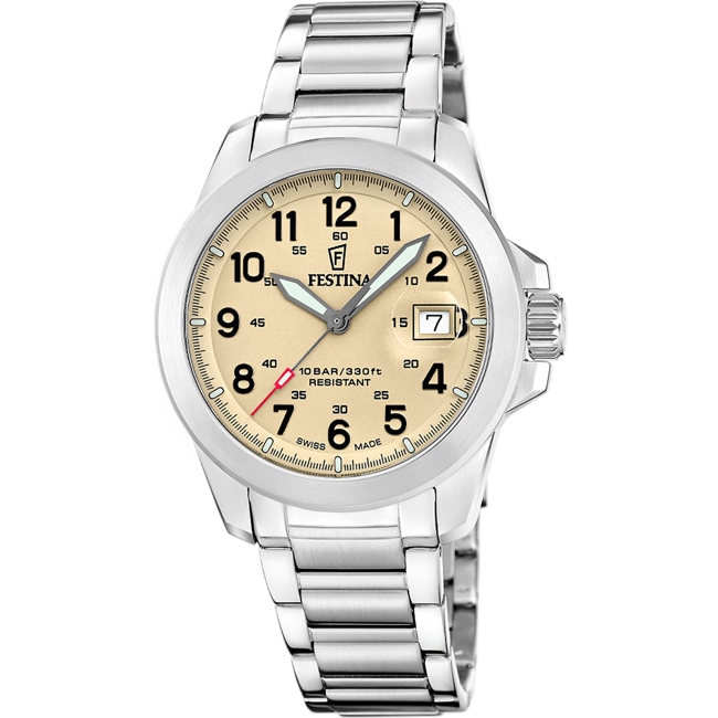 Festina Swiss Field Date Silbrig / Braun - F20081/1